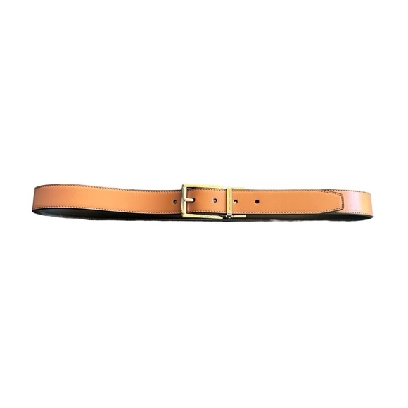 NEW Michael Kors Brown Leather Belt with Gold Buckle Size 34 Medium - Picture 7 of 10